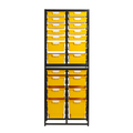 Storsystem Commercial Grade High Capacity Storage Wall Units with 36 Yellow High Impact Polystyrene Bins/Trays CE2090DG-12S8D2QPY